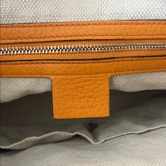 Gucci Tangerine Leather Tote Crossbody Bag - Picture 9 of 17